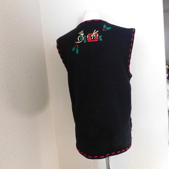 Bobbie Brooks Snowman Applique Embroidered Christmas Sweater Vest Size 8-10 M - Picture 8 of 9
